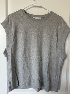 Grey Sleeveless Knit Top